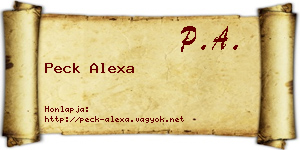 Peck Alexa névjegykártya